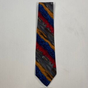 J. Garcia Silk Tie Dawn At The Ritz Carlton Collection Eight Abstract Blue Red